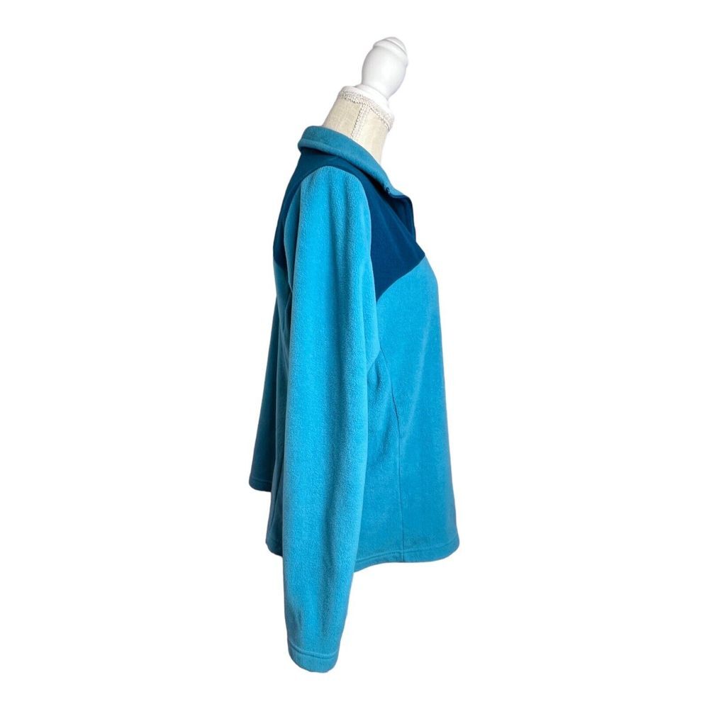 Columbia‎ Fleece womens XL Pullover 1/4 Zip two toned blue Lightweight jacket - Picture 4 of 9